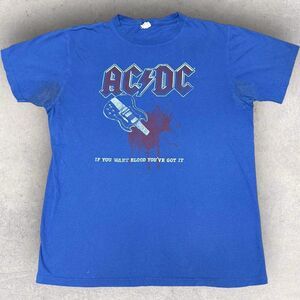 Y2K AC/DC Shirt If You Want‎ Blood You've Got It 2009 Blue Large
